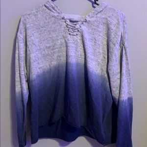 Grey and blue hoodie